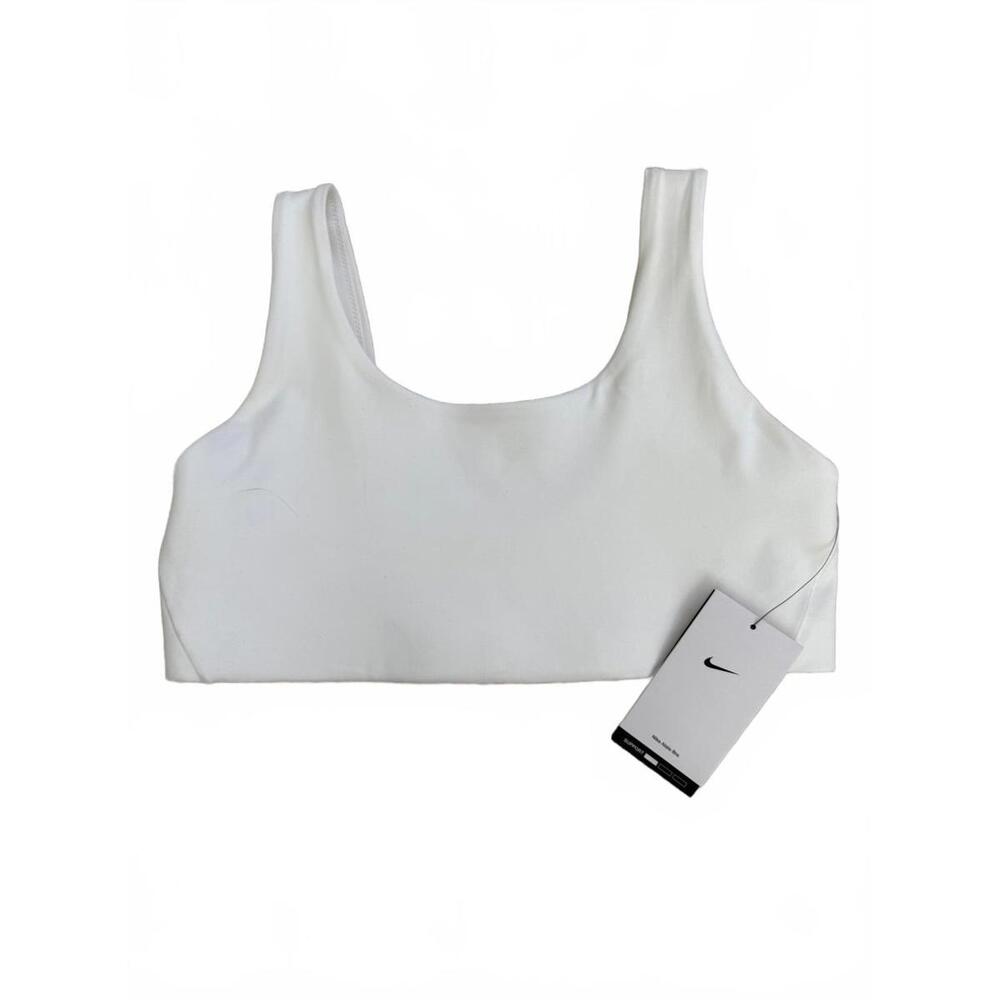 Nike White Scoop Neck Sports Bra